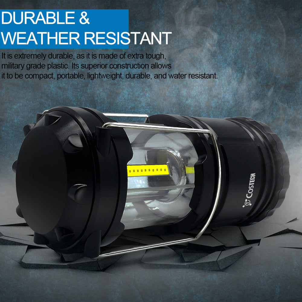 Vont LED Camping Lanterns Black Collapsible Batteries Included (2 Pack)
