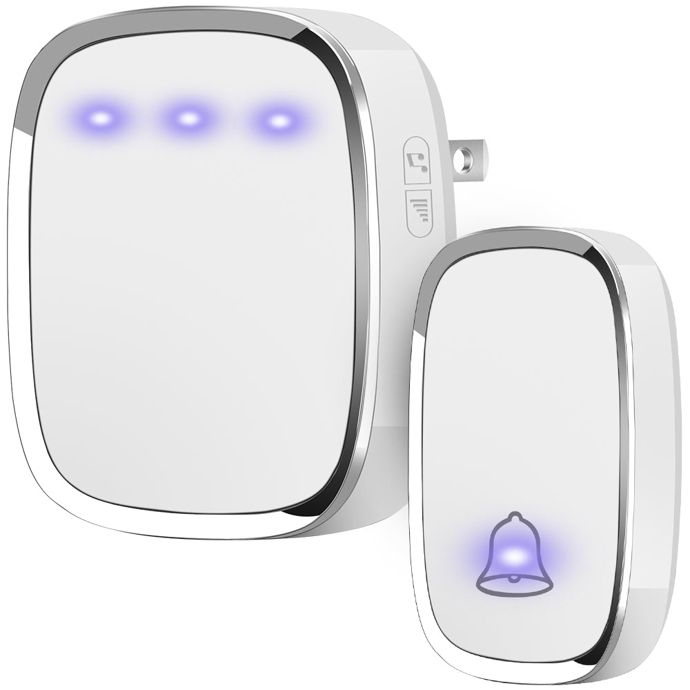 Classic Romantic Defiant Hubspace Wireless Wi-Fi Smart Plug-In Doorbell Kit  with Wireless Push Button, White at